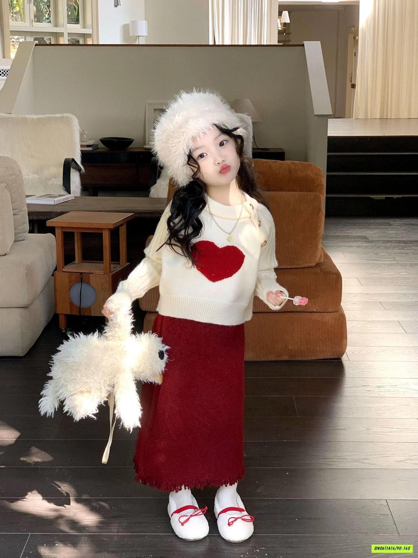 SÉT VÁY ÁO LEN ĐỎ TRÁI TIM