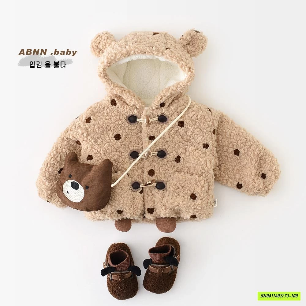 KHOÁC LÔNG CỪU CHẤM BI ABNNKIDS