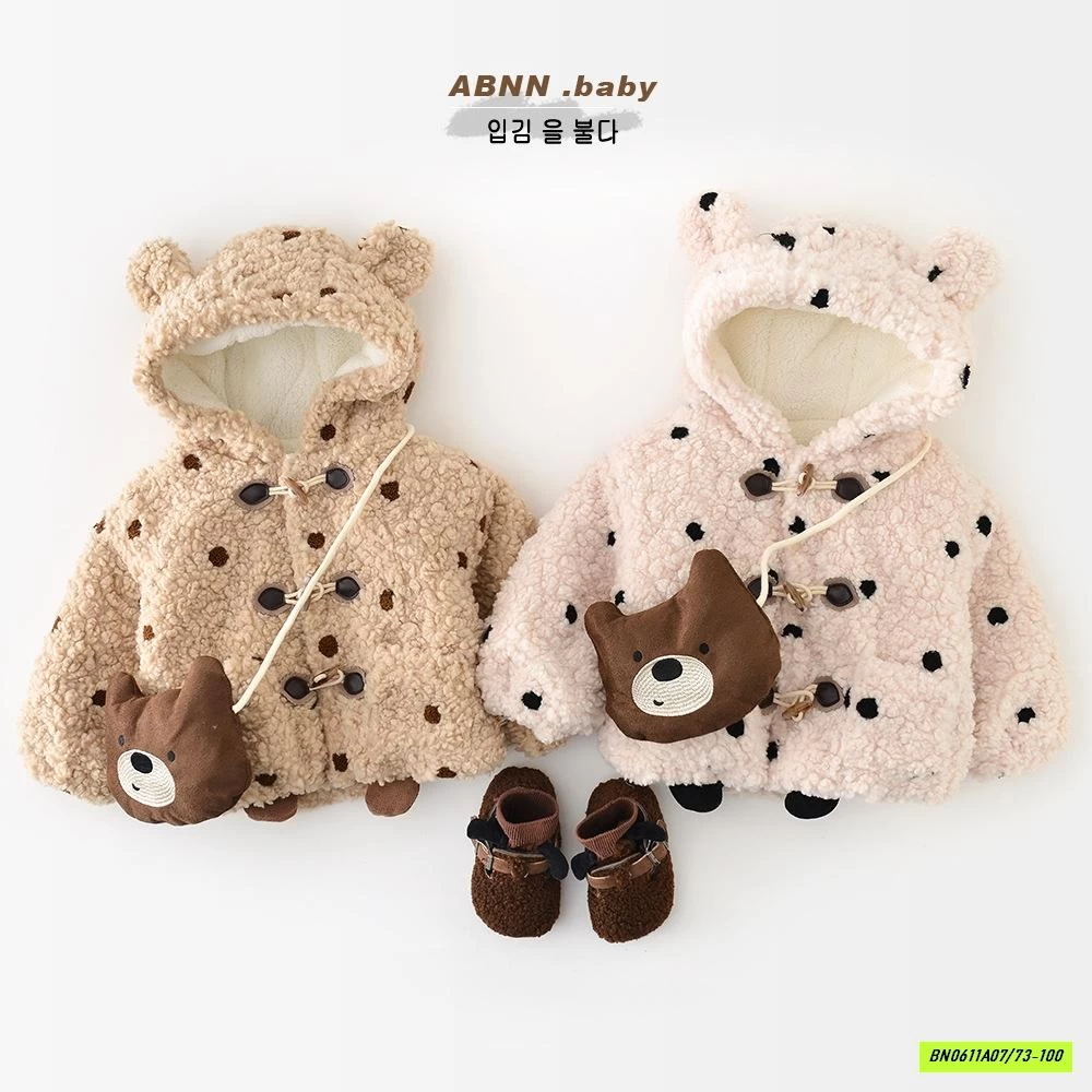 KHOÁC LÔNG CỪU CHẤM BI ABNNKIDS