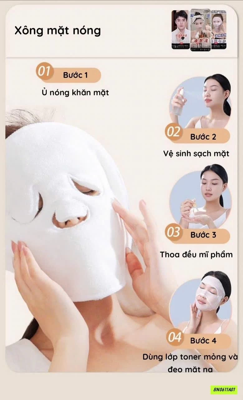 COMBO 10C KHĂN MẶT NẠ CHƯỜM NÓNG