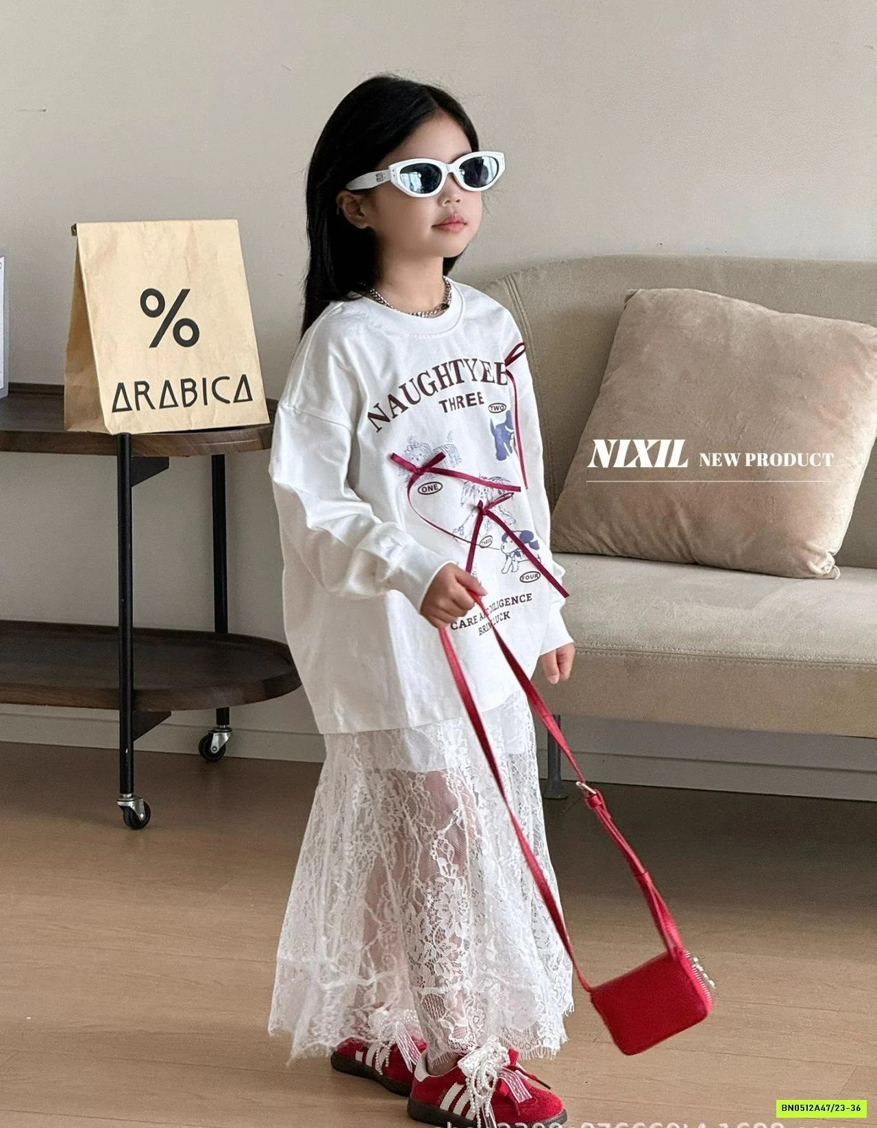 GIÀY THỂ THAO 3 SỌC PHỐI REN NƠ