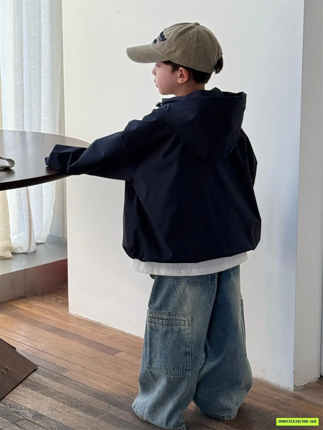 JEANS SUÔNG GÂN CHÉO TÚI ÉP