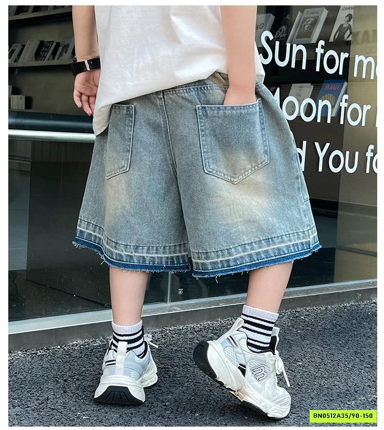 SHORT JEANS PHỐI MÀU VIỀN GẤU