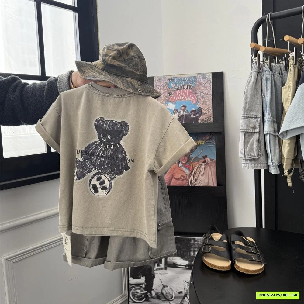 ÁO THUN RÊU IN GẤU