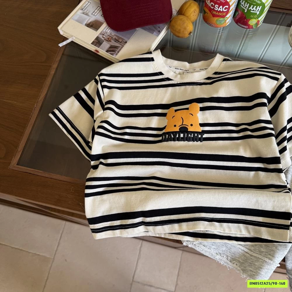 ÁO THUN KẺ IN GẤU POOH