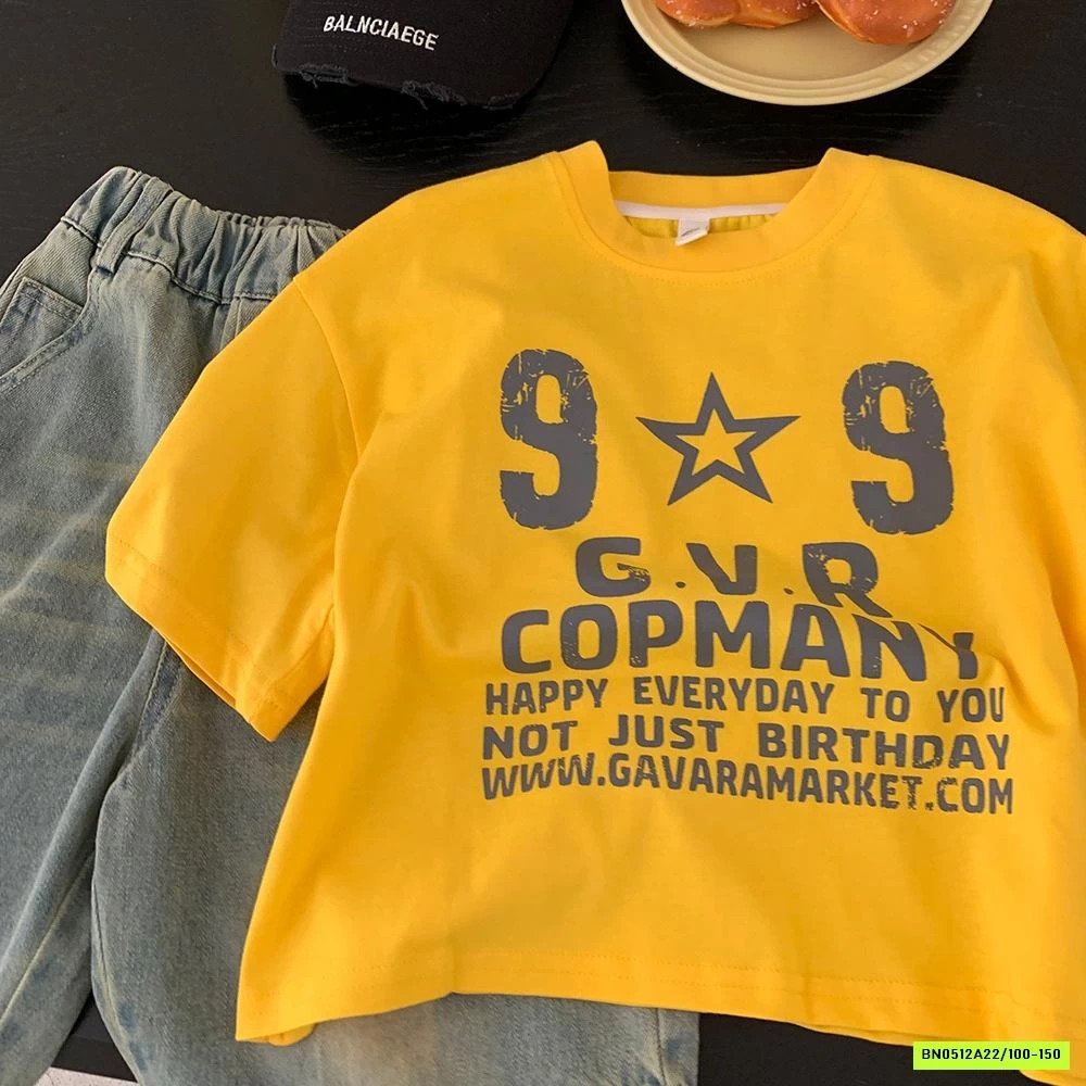 ÁO THUN VÀNG IN CHỮ