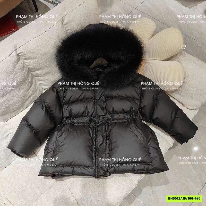 KHOÁC PHAO MŨ LÔNG THẮT EO