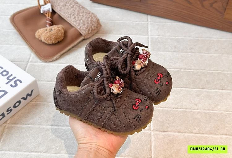 GIÀY DA LỘN LÓT NHUNG THÊU KITTY