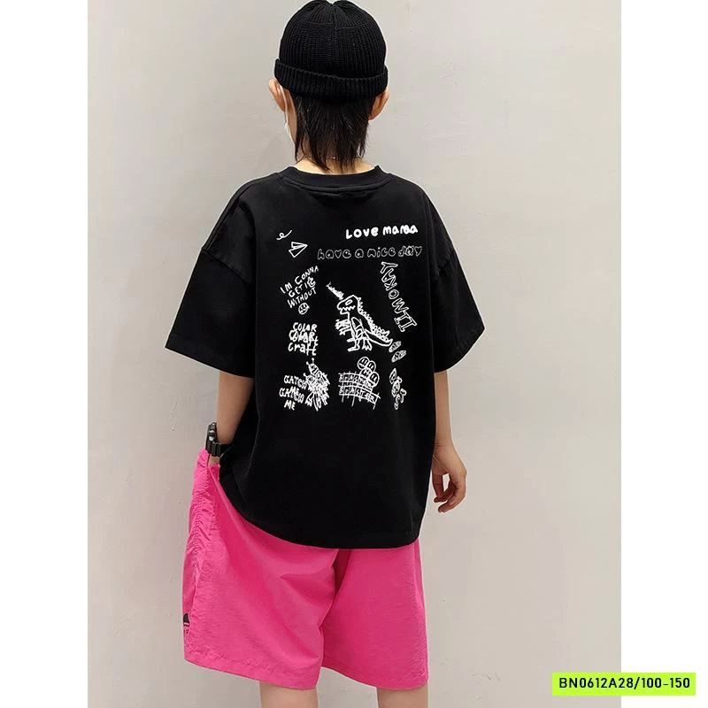 ÁO THUN ĐEN IN KHỦNG LONG Ở LƯNG