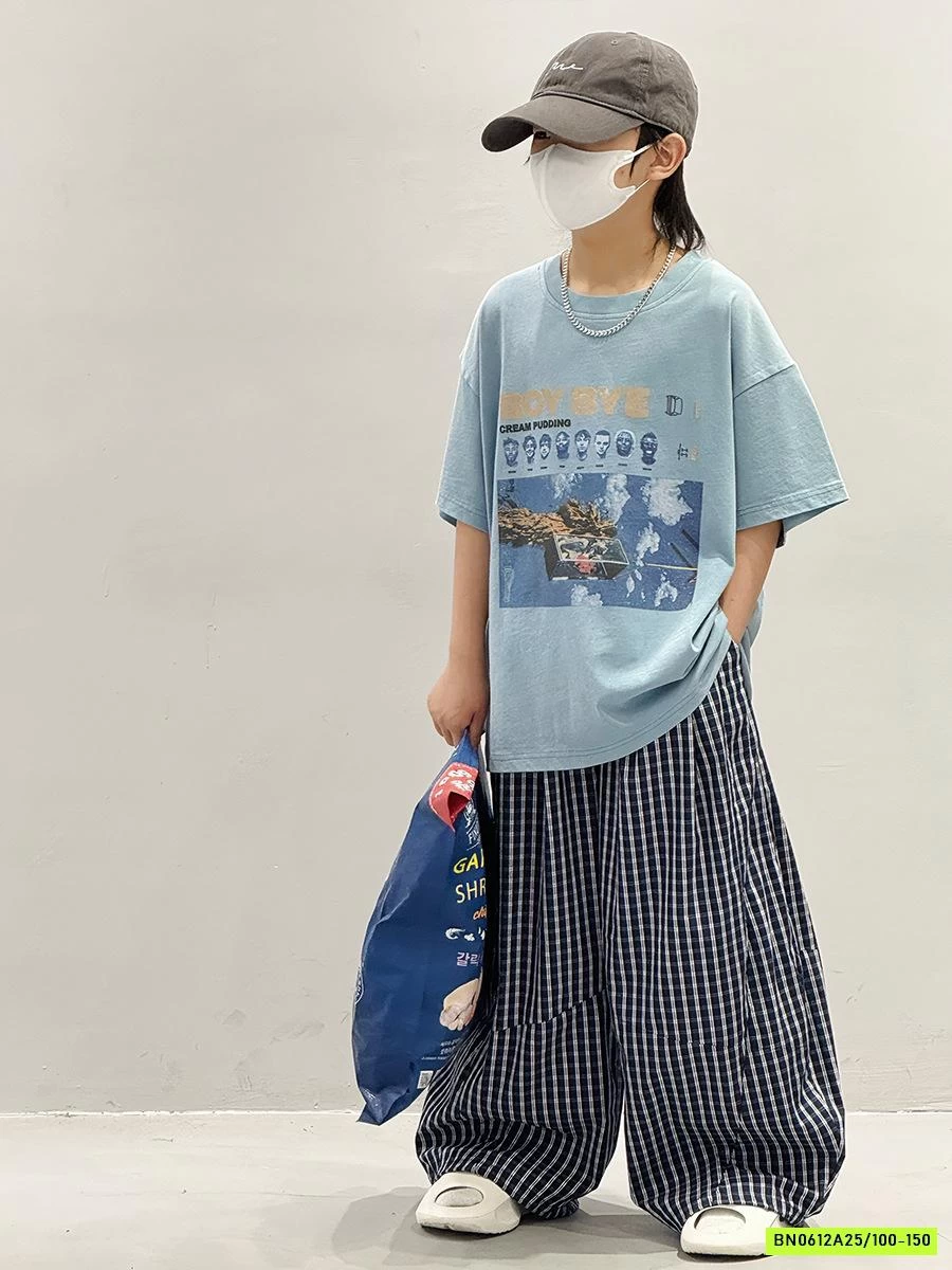 ÁO THUN XANH IN HÌNH