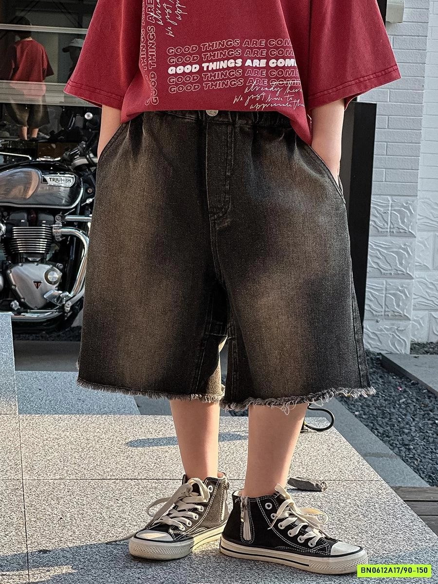 SHORT JEANS ĐEN RÁCH BẠC MÀU