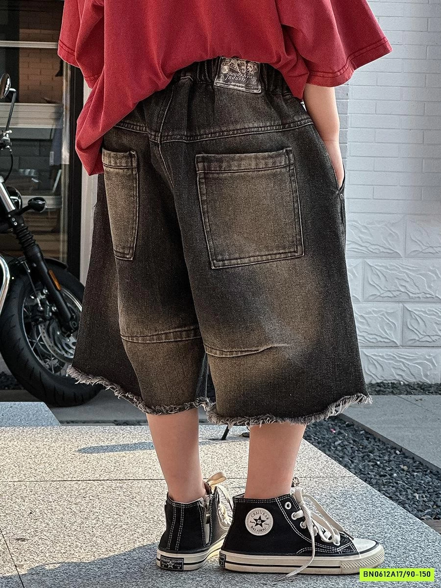 SHORT JEANS ĐEN RÁCH BẠC MÀU