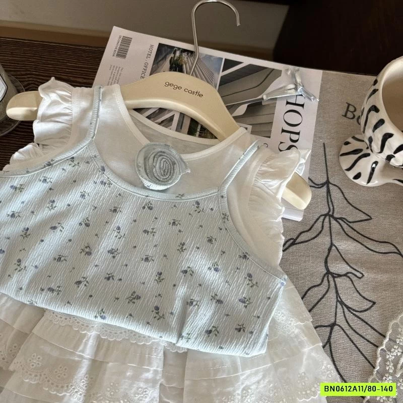 ÁO CÁNH TIÊN HOA NHÍ MIX CV TRẮNG