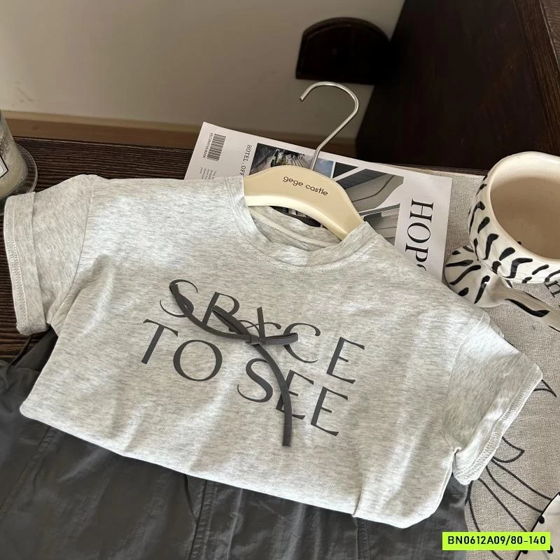 ÁO THUN NƠ MIX CV XÁM