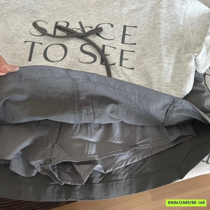 ÁO THUN NƠ MIX CV XÁM