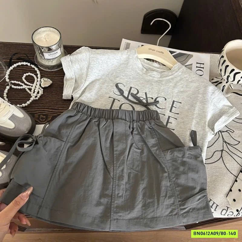 ÁO THUN NƠ MIX CV XÁM