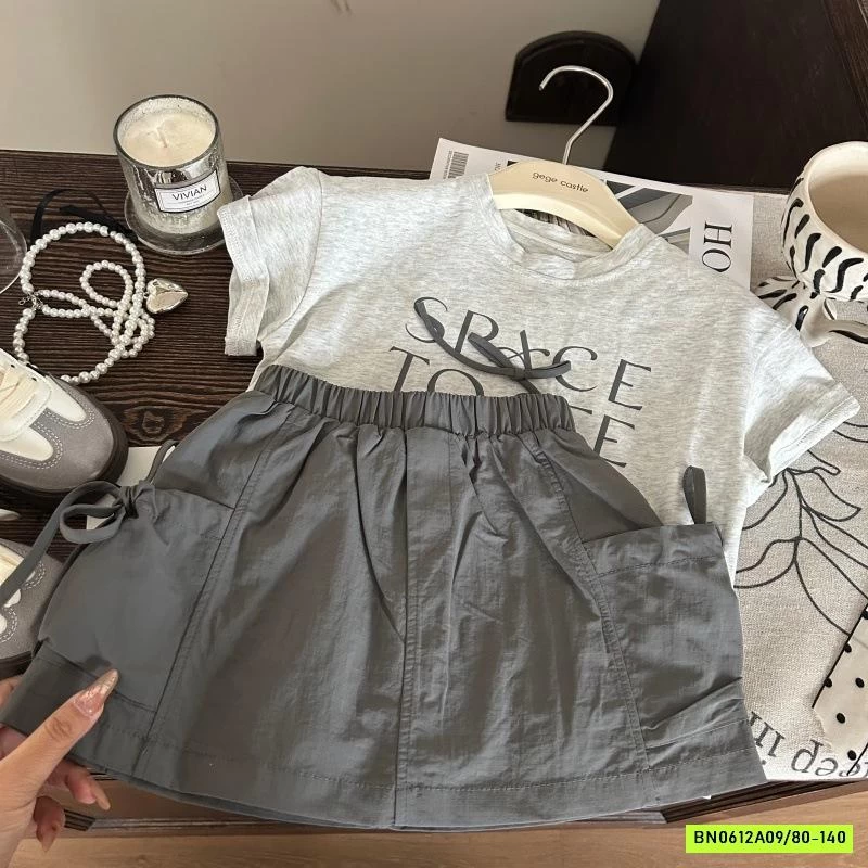 ÁO THUN NƠ MIX CV XÁM