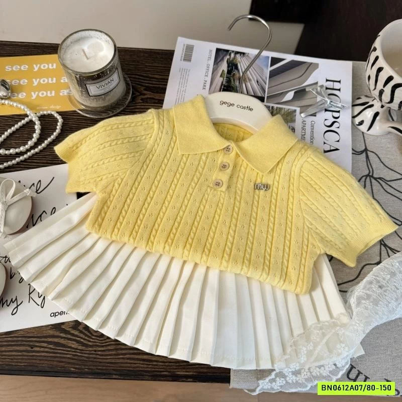 POLO MONTOGHI VÀNG MIX CV TRẮNG