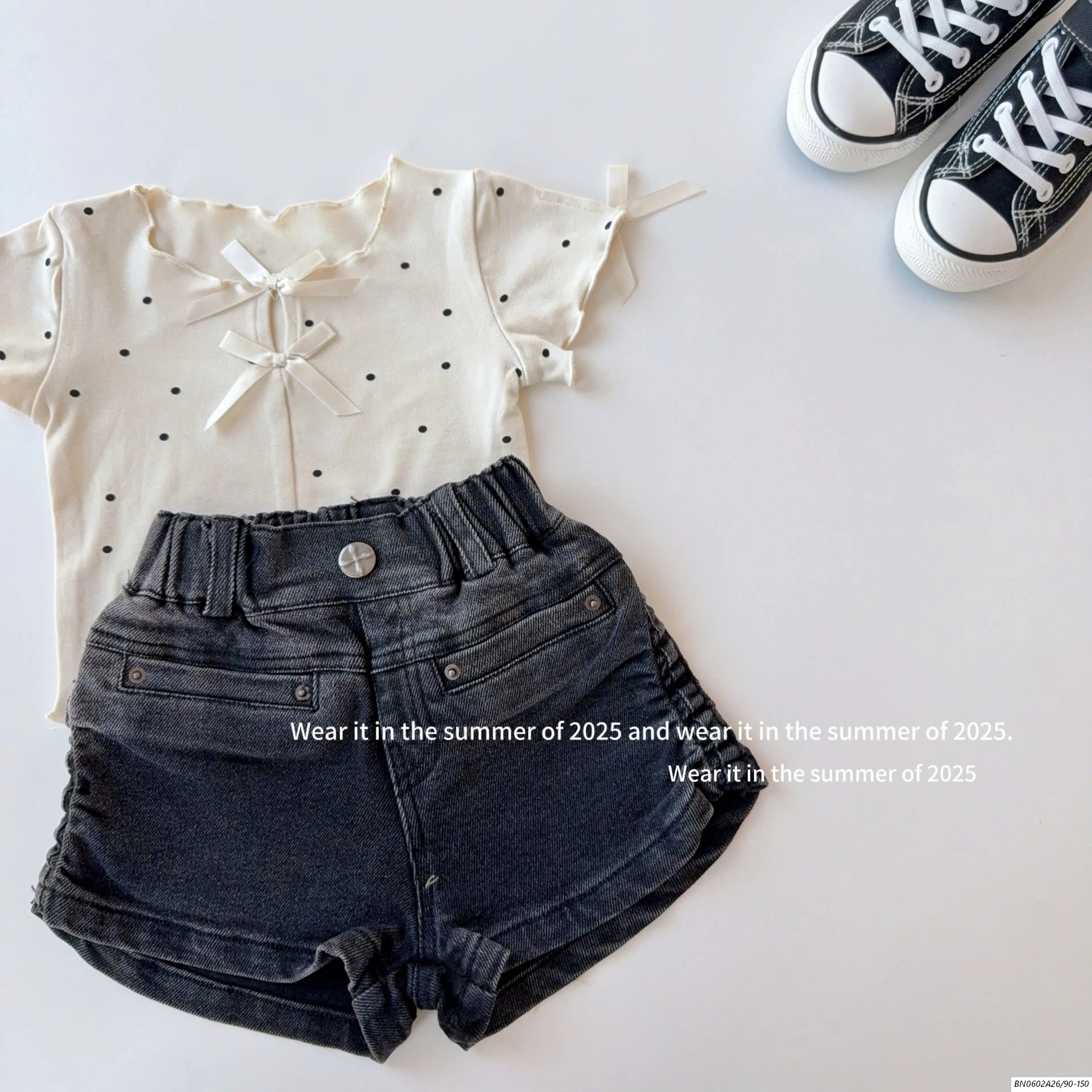 CROPTOP CHẤM BI TAG NƠ T&QKIDS