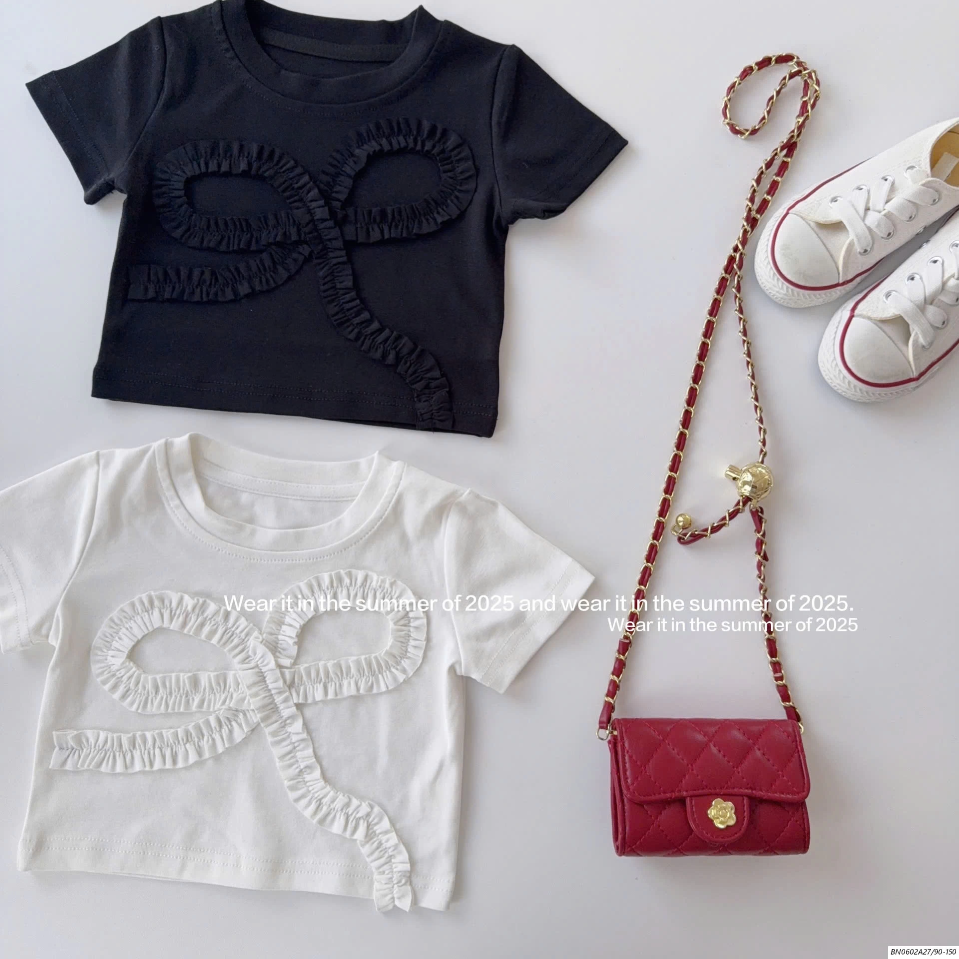 CROPTOP BASIC VIỀN NƠ T&QKIDS