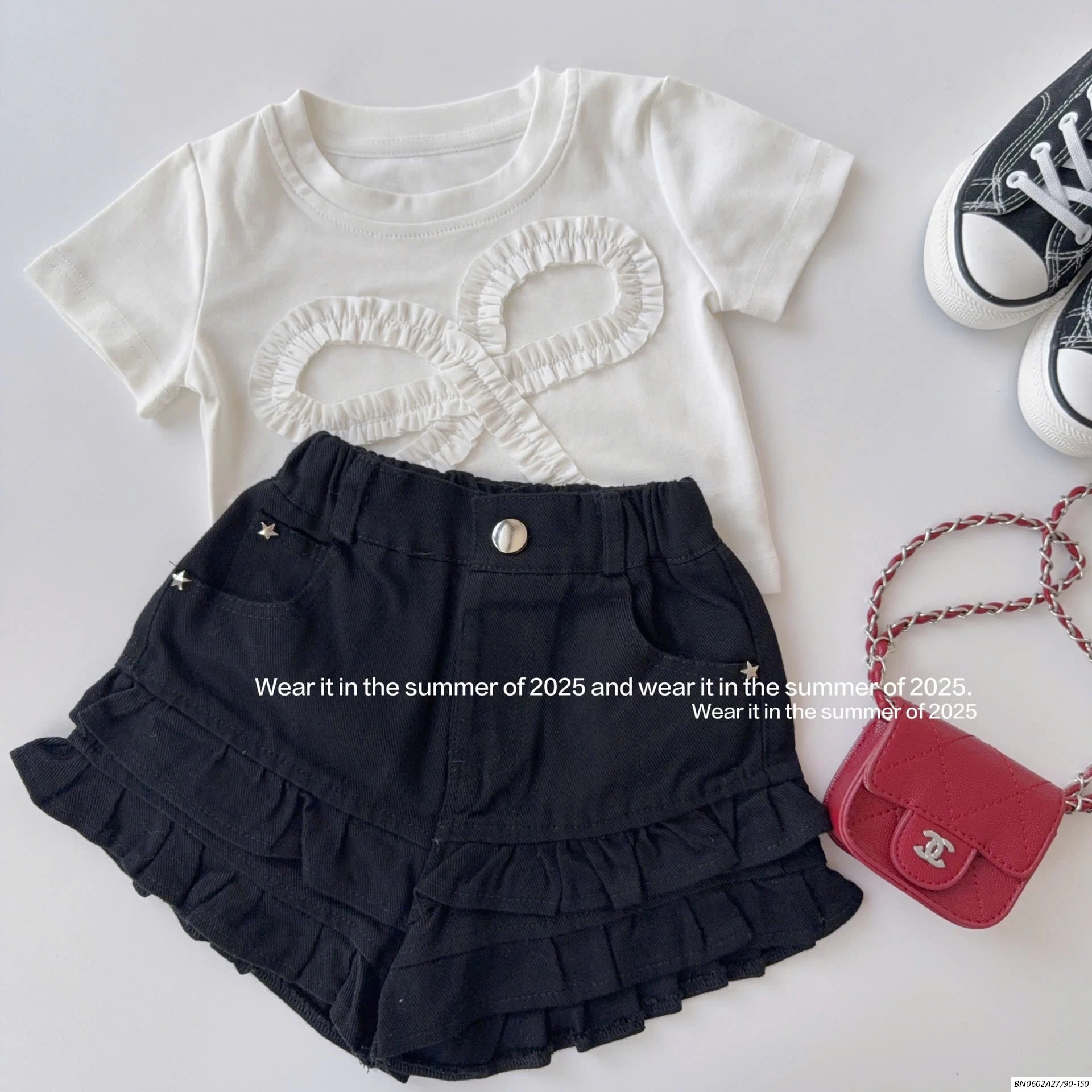 CROPTOP BASIC VIỀN NƠ T&QKIDS