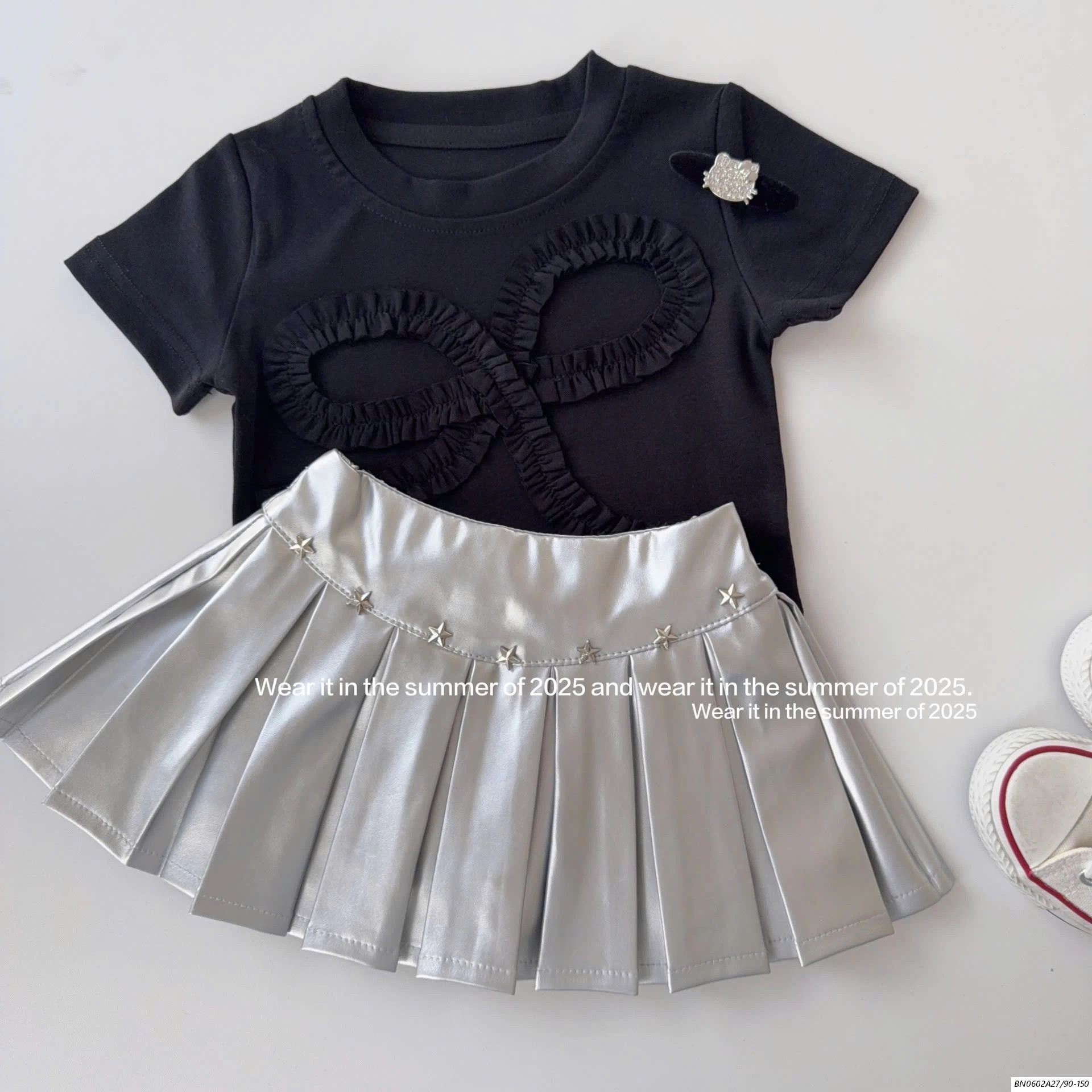 CROPTOP BASIC VIỀN NƠ T&QKIDS