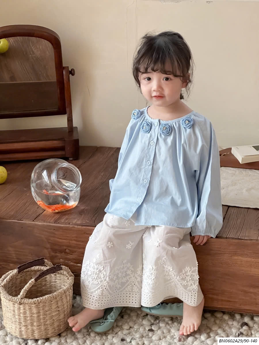 SƠ MI XANH MIX QUẦN SUÔNG TRẮNG