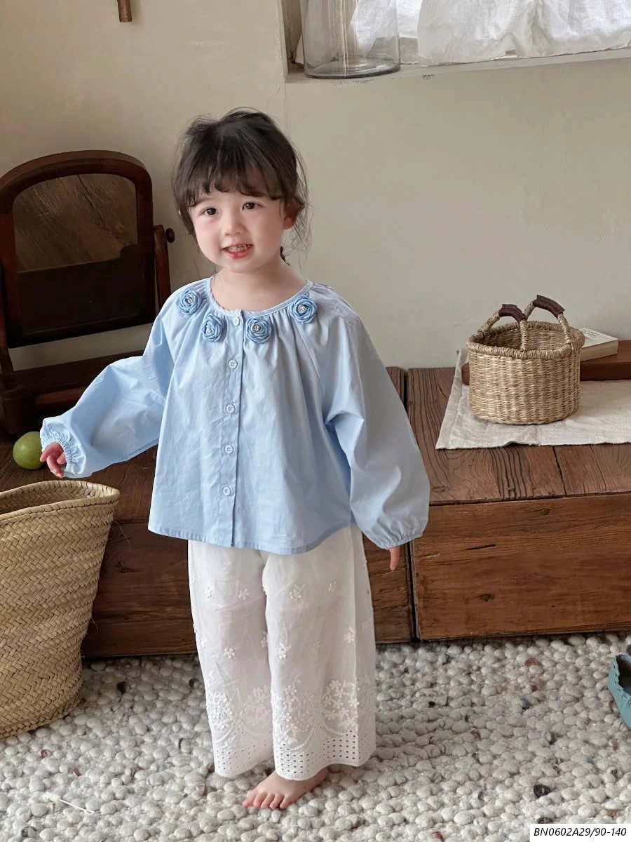 SƠ MI XANH MIX QUẦN SUÔNG TRẮNG