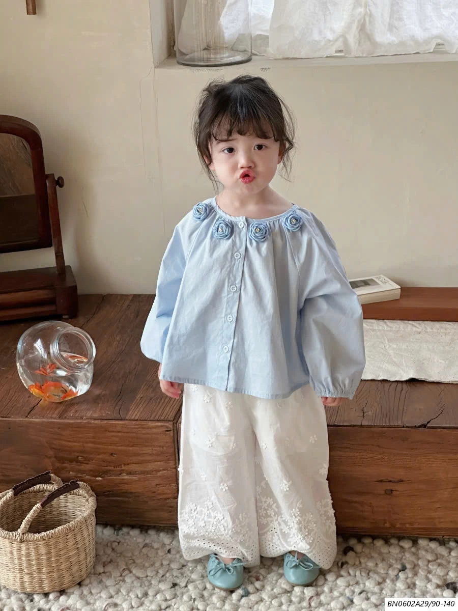 SƠ MI XANH MIX QUẦN SUÔNG TRẮNG