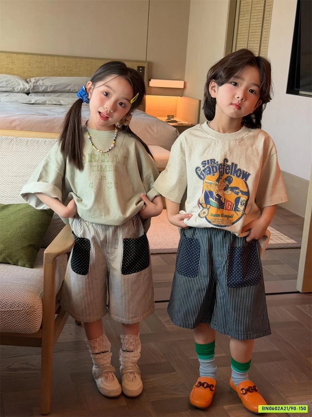 SHORT LỬNG KẺ SỌC PHỐI MÀU TÚI