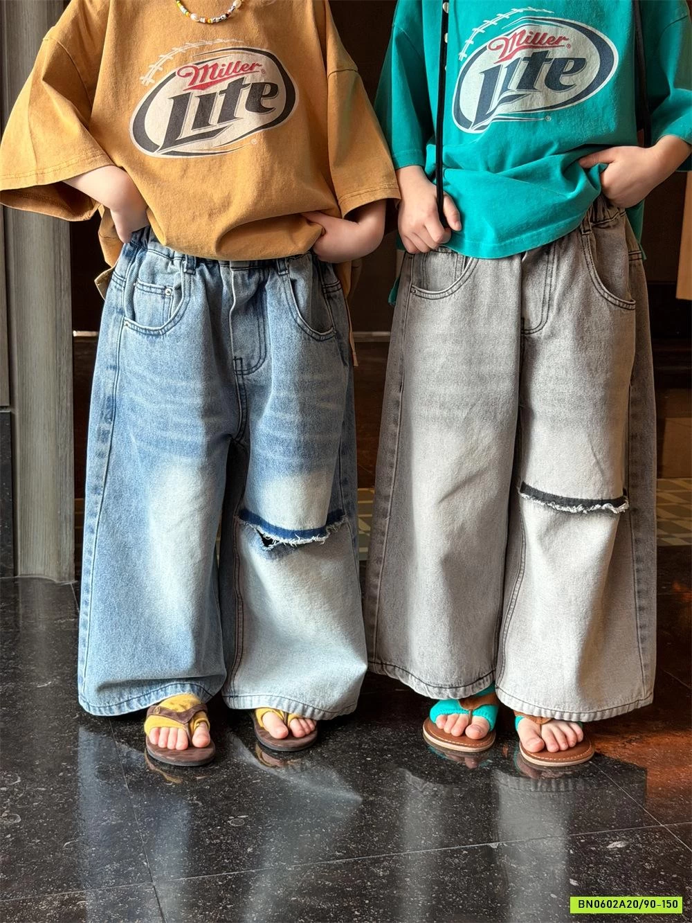 JEANS ỐNG SUÔNG RÁCH GỐI