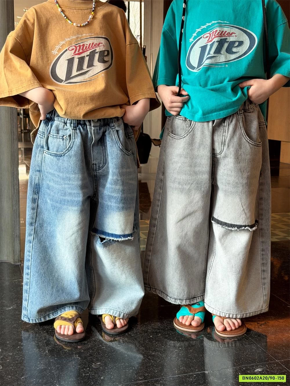 JEANS ỐNG SUÔNG RÁCH GỐI