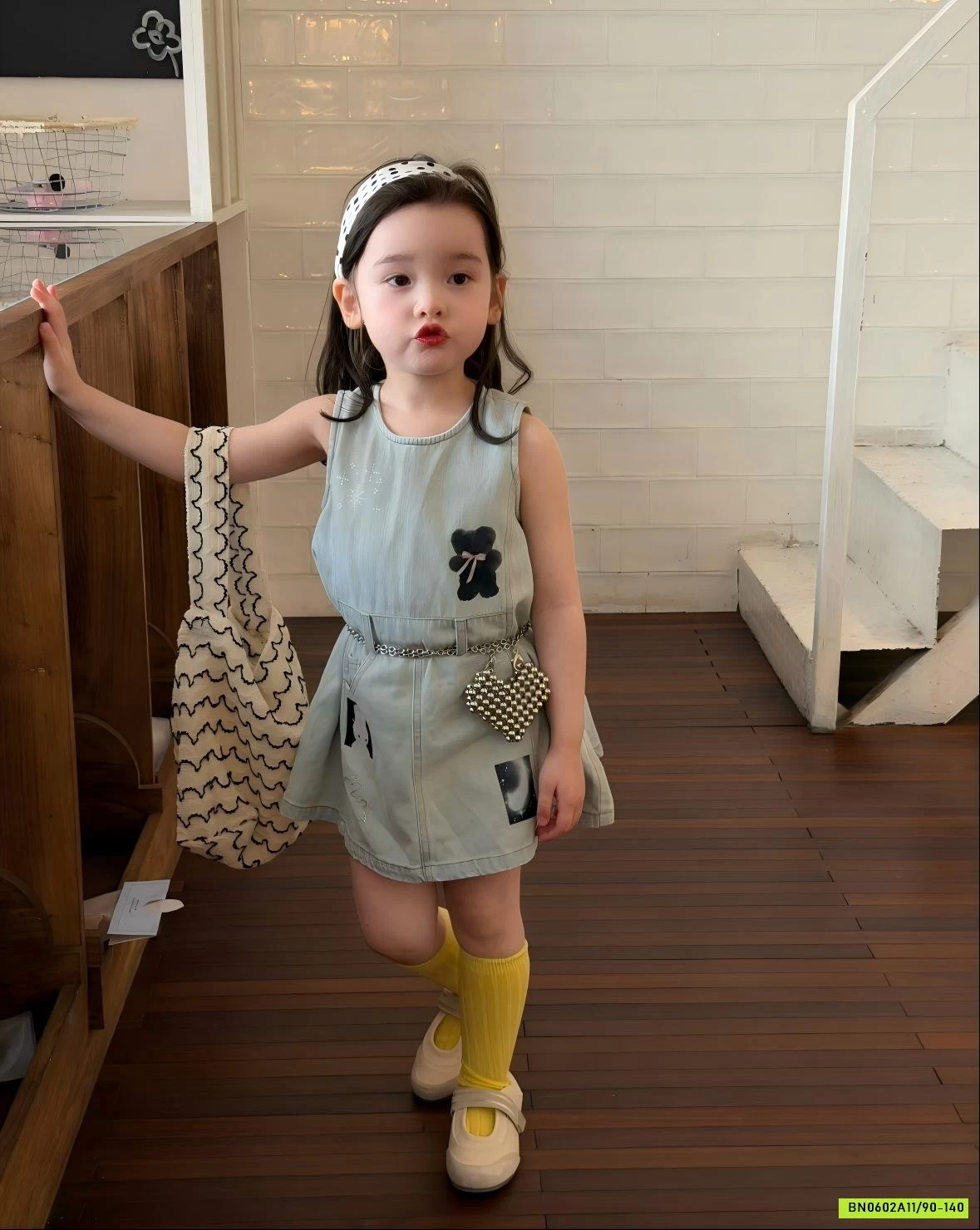 ĐẦM DENIM SÁT NÁCH IN GẤU