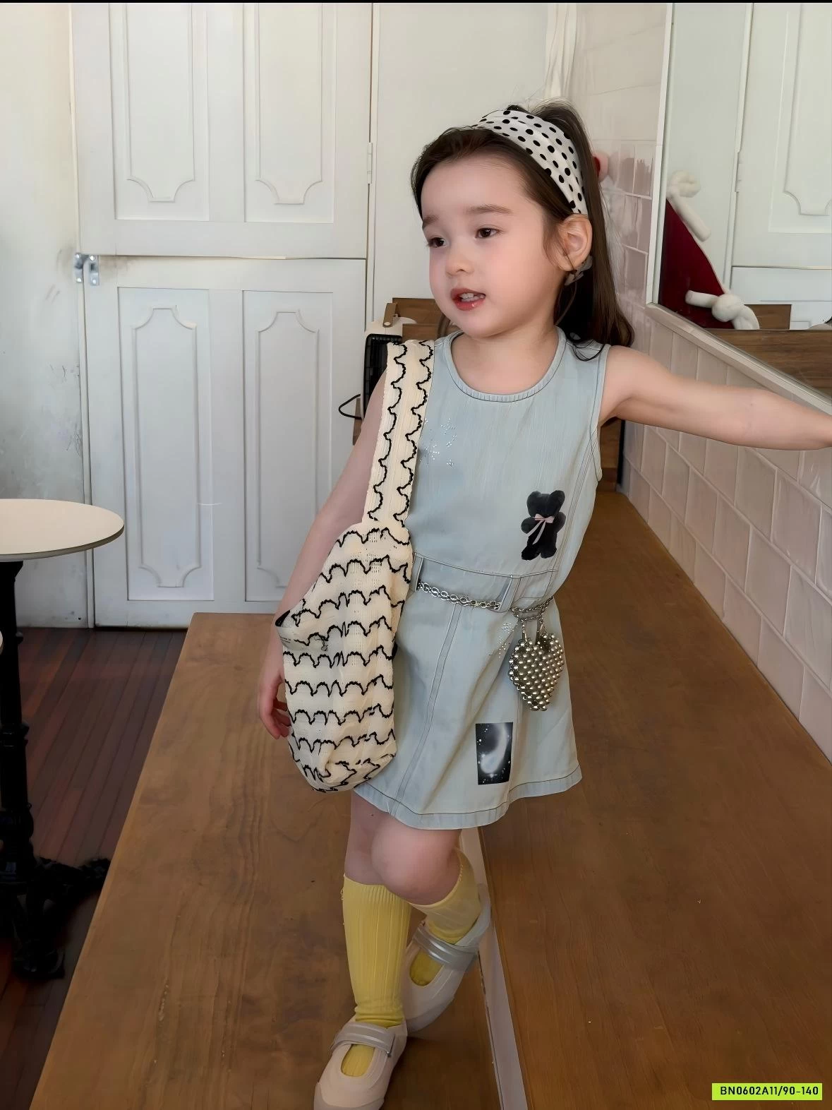 ĐẦM DENIM SÁT NÁCH IN GẤU