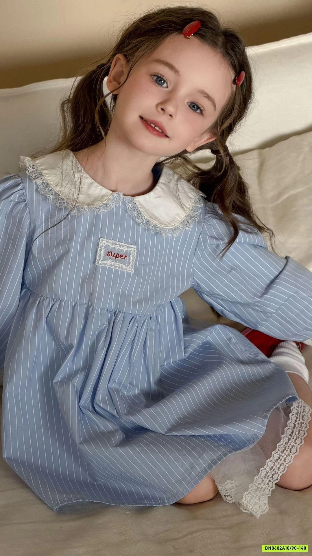 ĐẦM SƠ MI CỔ SEN PHỐI REN