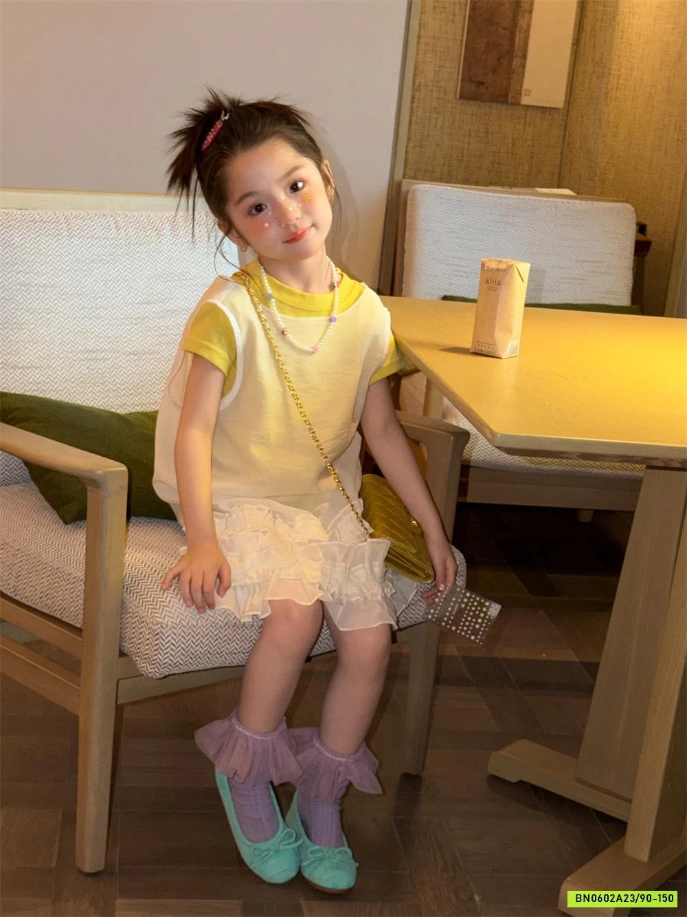 SÉT ÁO THUN MIX ĐẦM REN