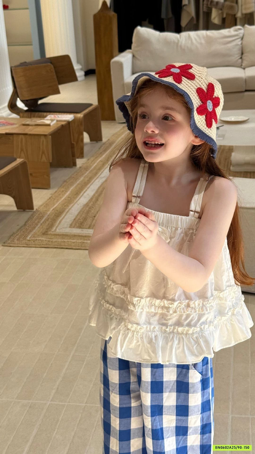 SÉT ÁO 2 DÂY MIX QUẦN CARO XANH