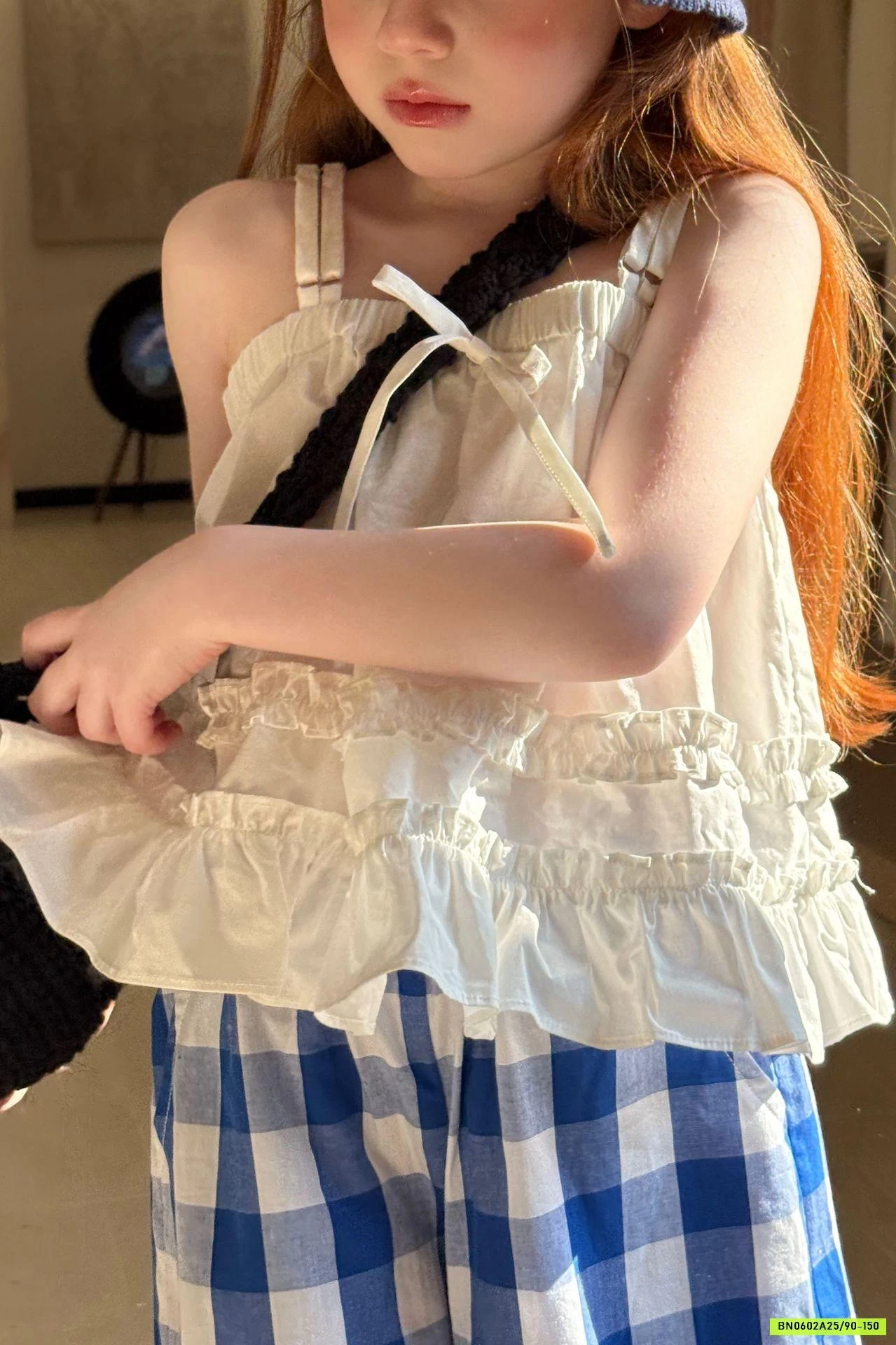 SÉT ÁO 2 DÂY MIX QUẦN CARO XANH