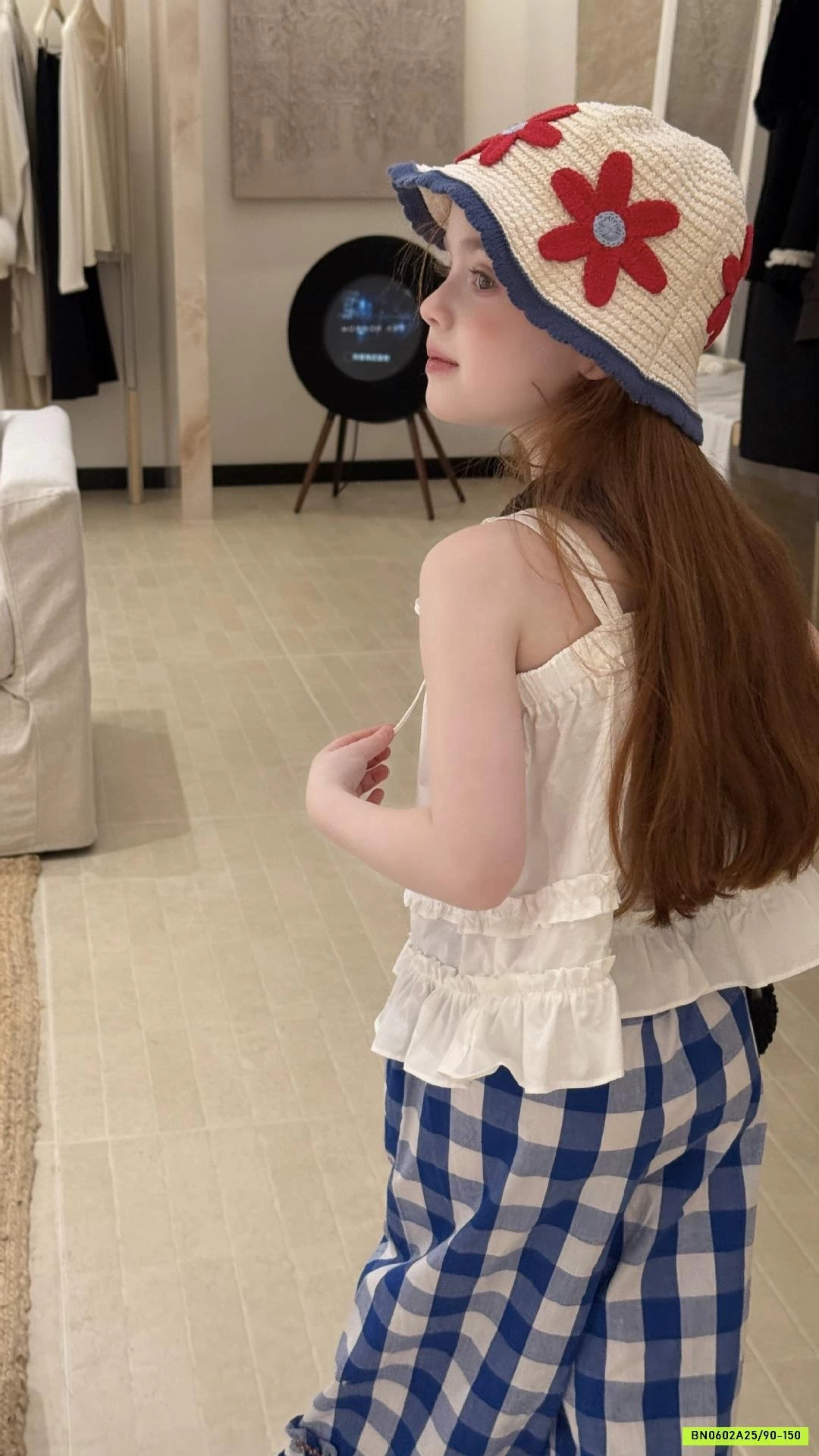 SÉT ÁO 2 DÂY MIX QUẦN CARO XANH