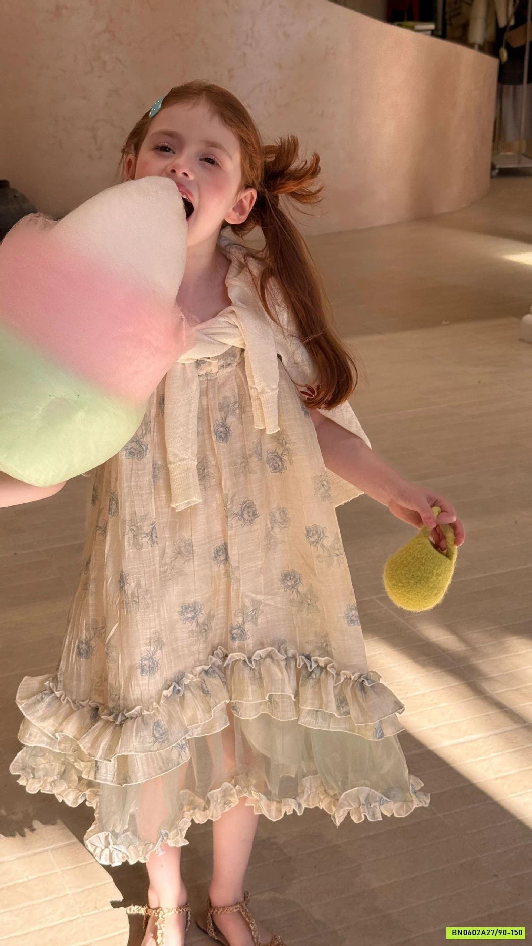 ĐẦM VOAN HOA 2 DÂY BỒNG BỀNH