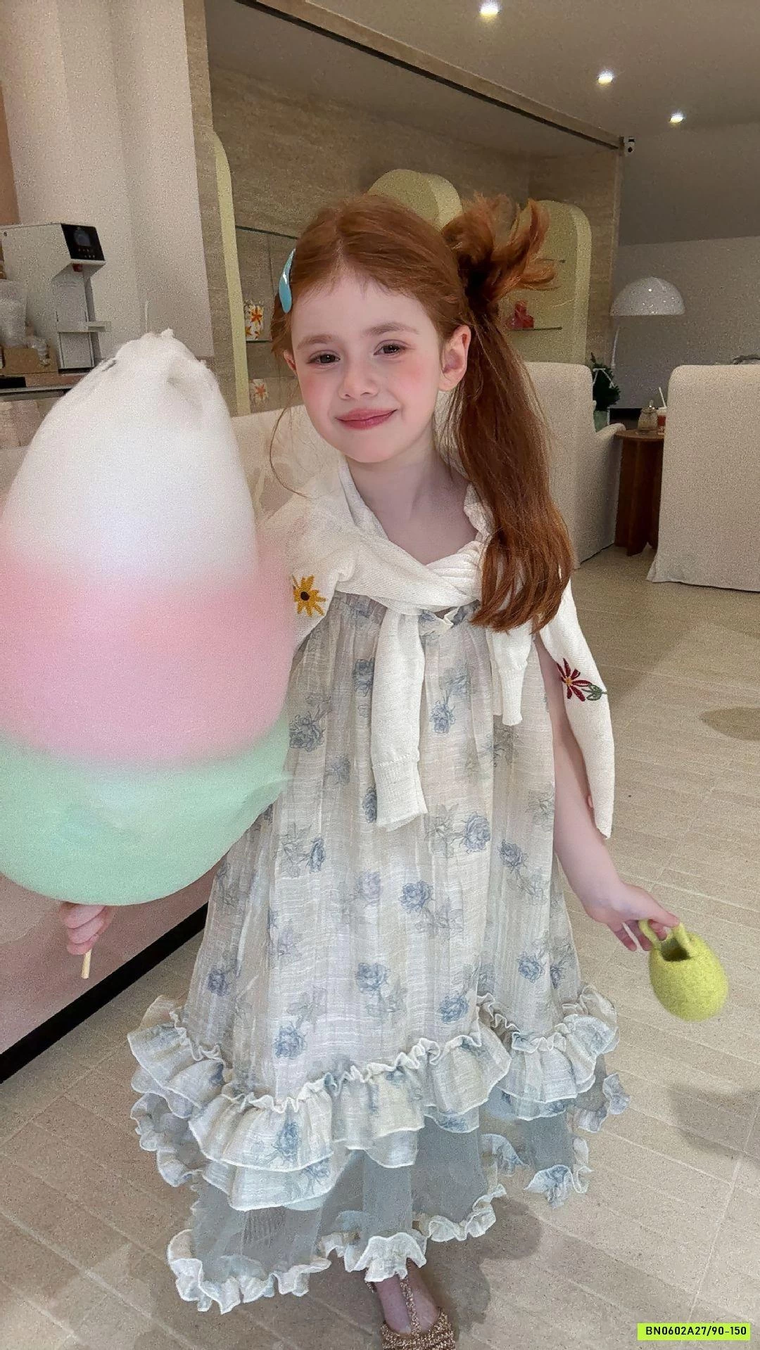 ĐẦM VOAN HOA 2 DÂY BỒNG BỀNH