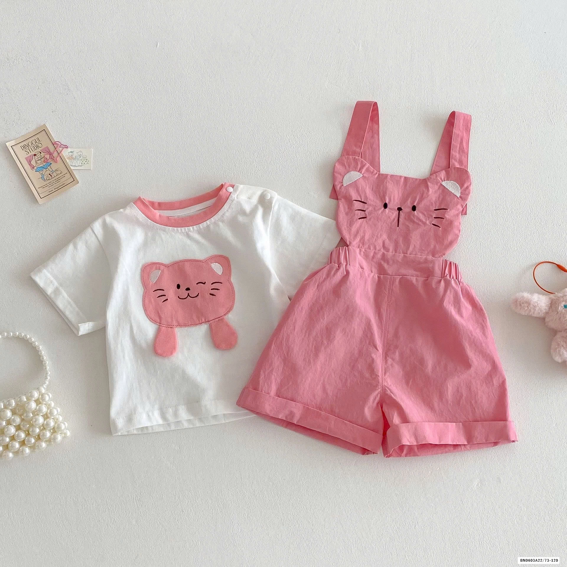 SÉT VÁY ÁO YẾM HOẠ TIẾT MÈO KUTE