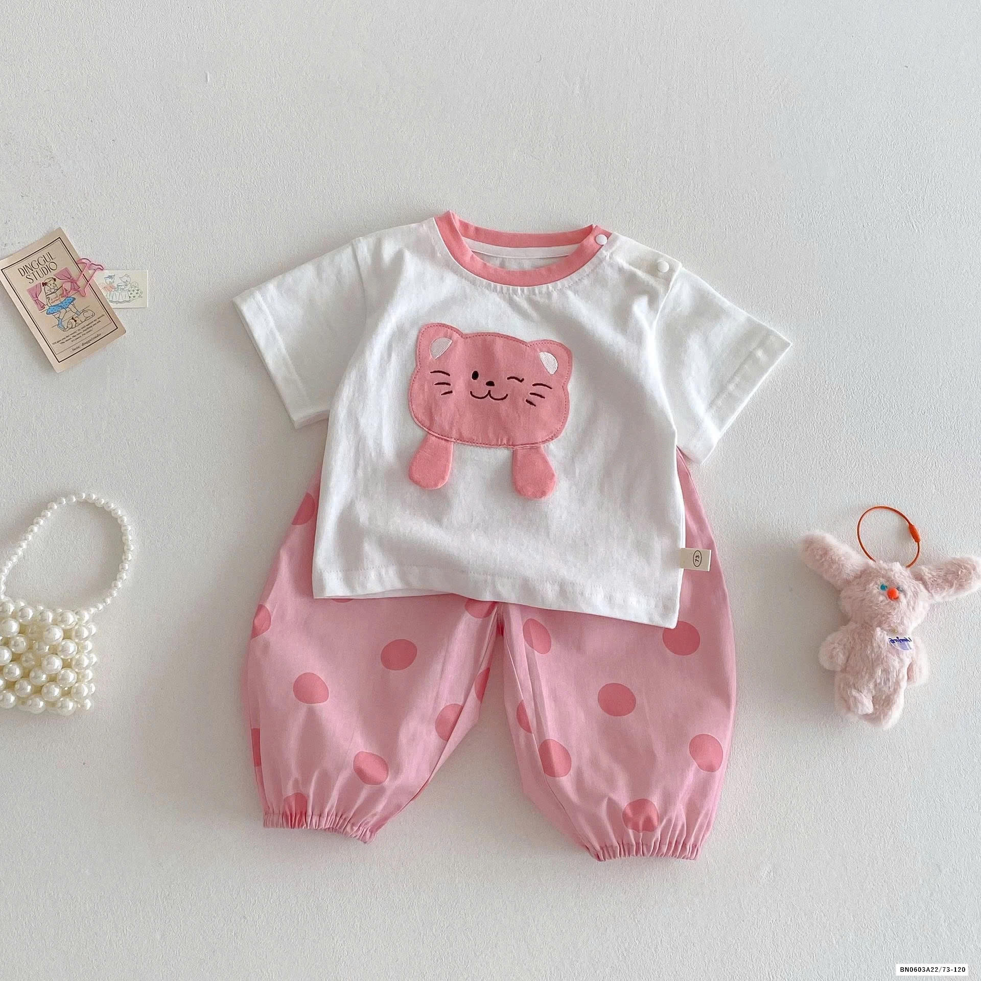 SÉT VÁY ÁO YẾM HOẠ TIẾT MÈO KUTE