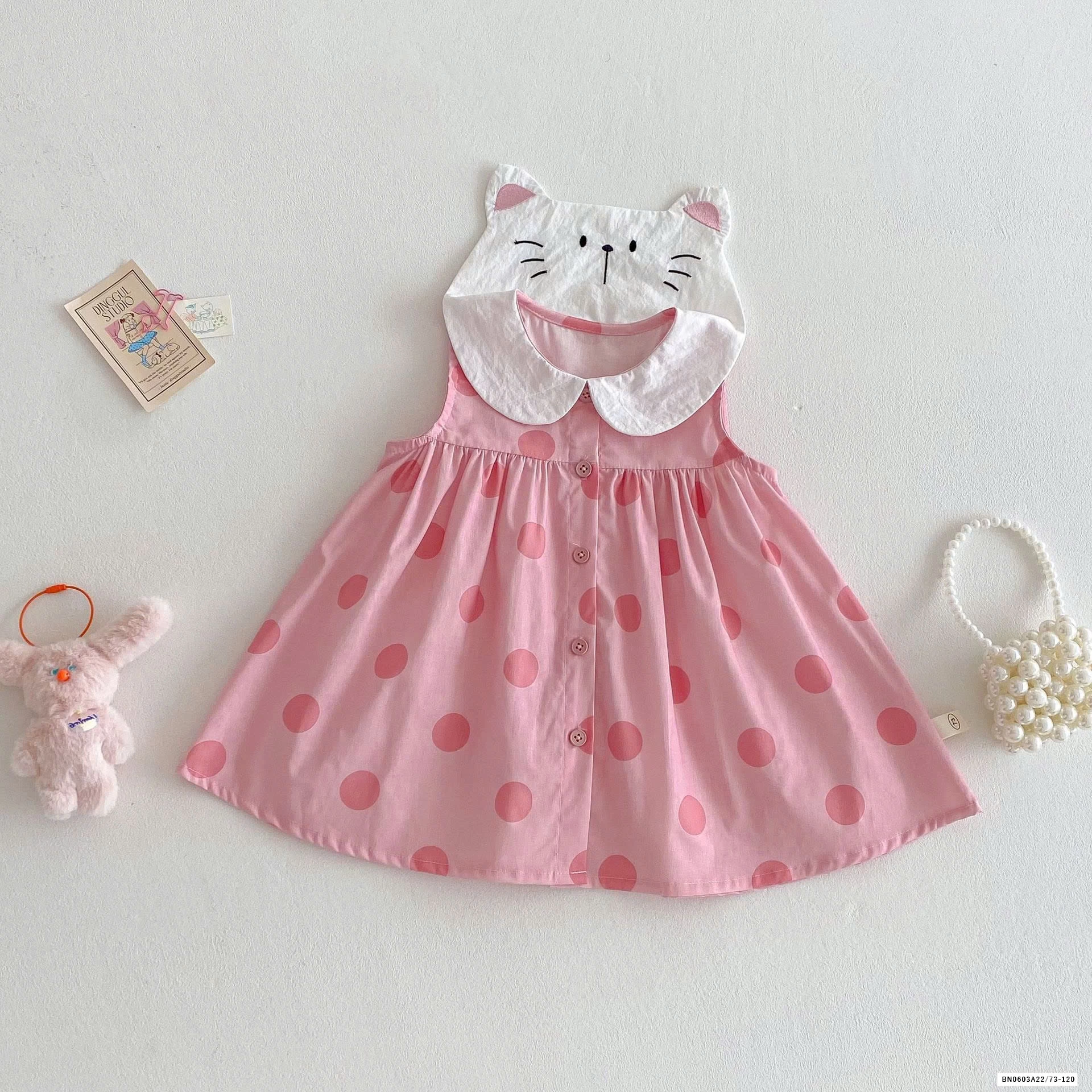 SÉT VÁY ÁO YẾM HOẠ TIẾT MÈO KUTE