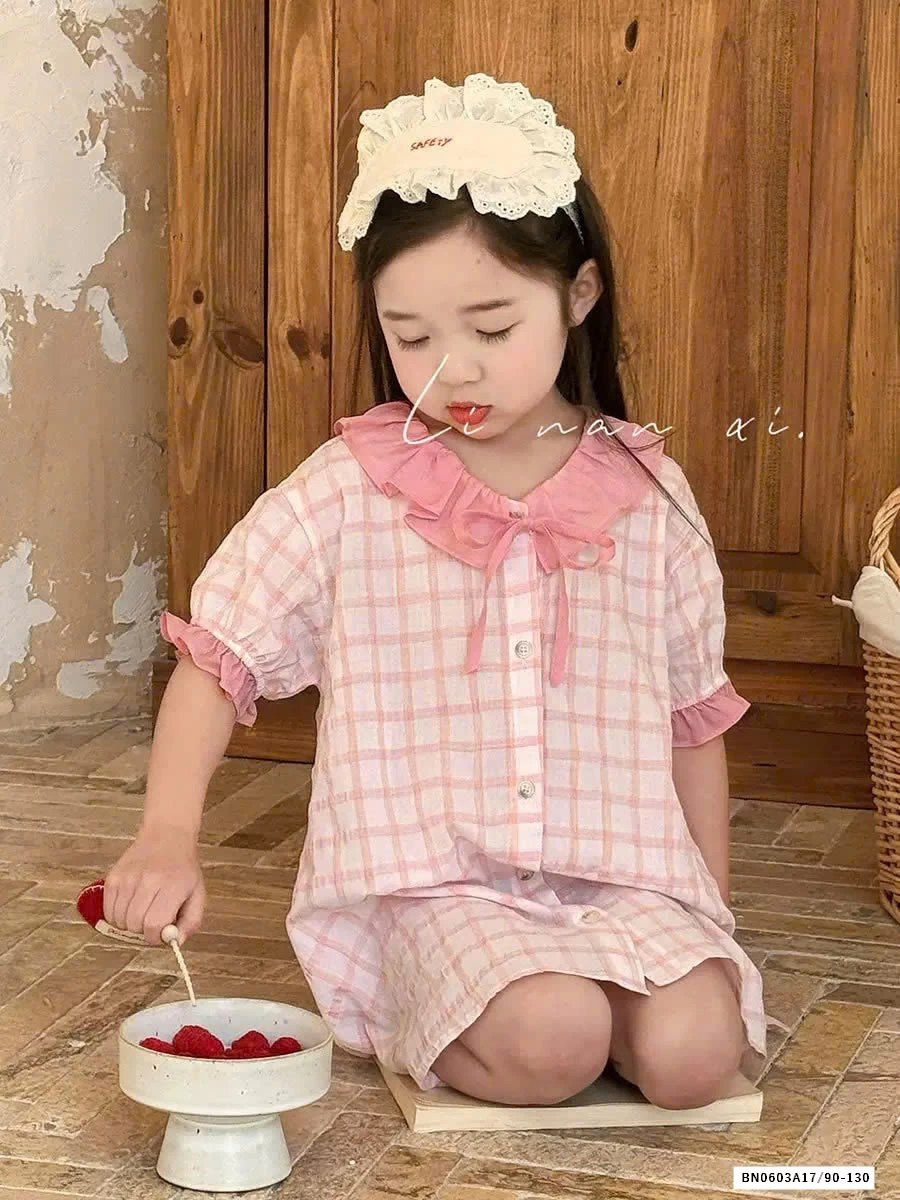 VÁY HỒNG TAY LỬNG  NHÀ LINANXI