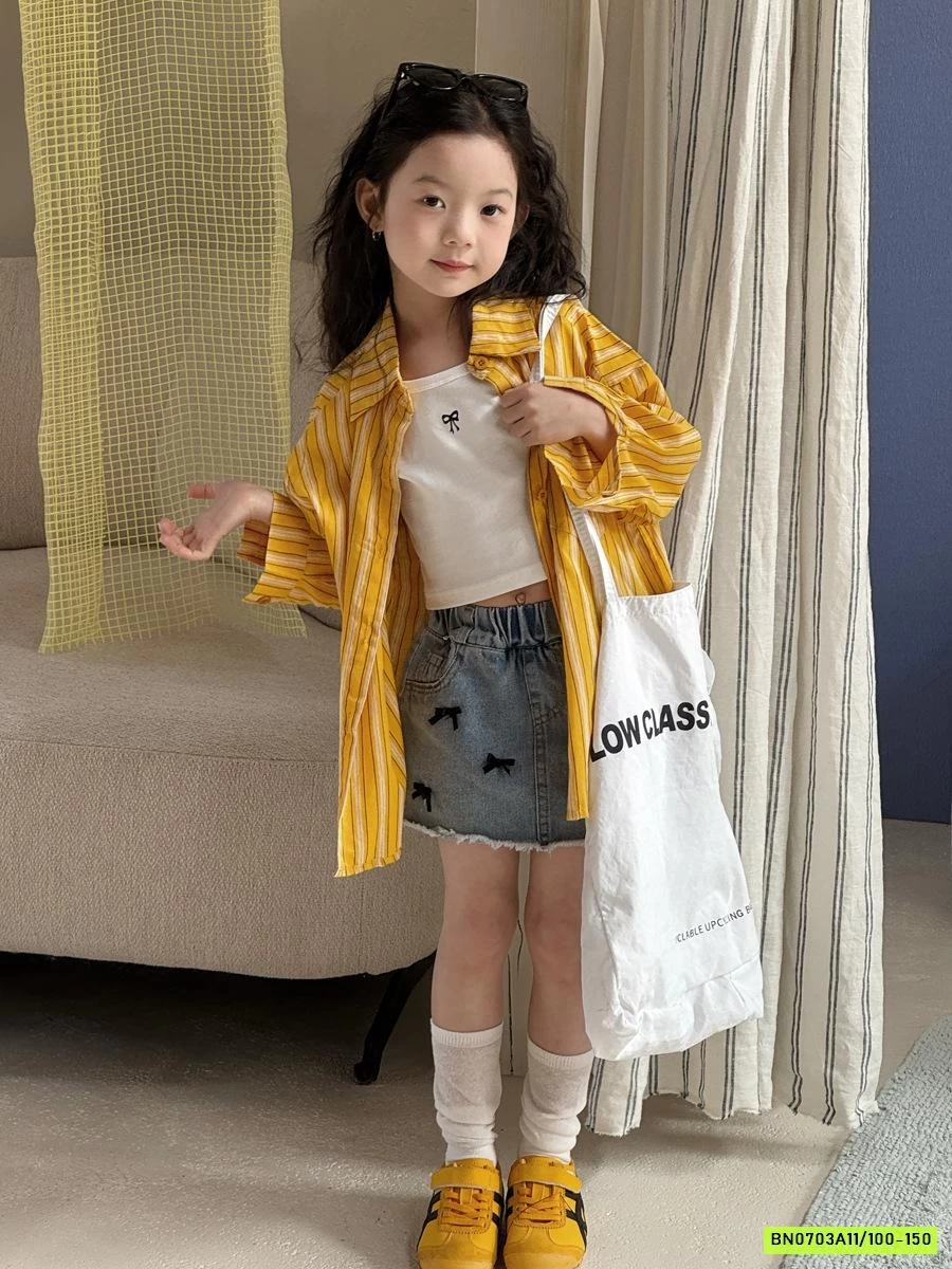 CHÂN VÁY JEANS GẮN NƠ YUKIDS