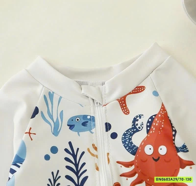 ĐỒ BƠI LIỀN THÂN KÈM MŨ CHO BÉ