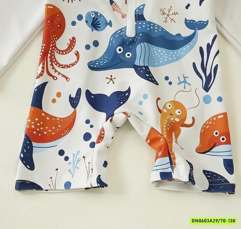 ĐỒ BƠI LIỀN THÂN KÈM MŨ CHO BÉ