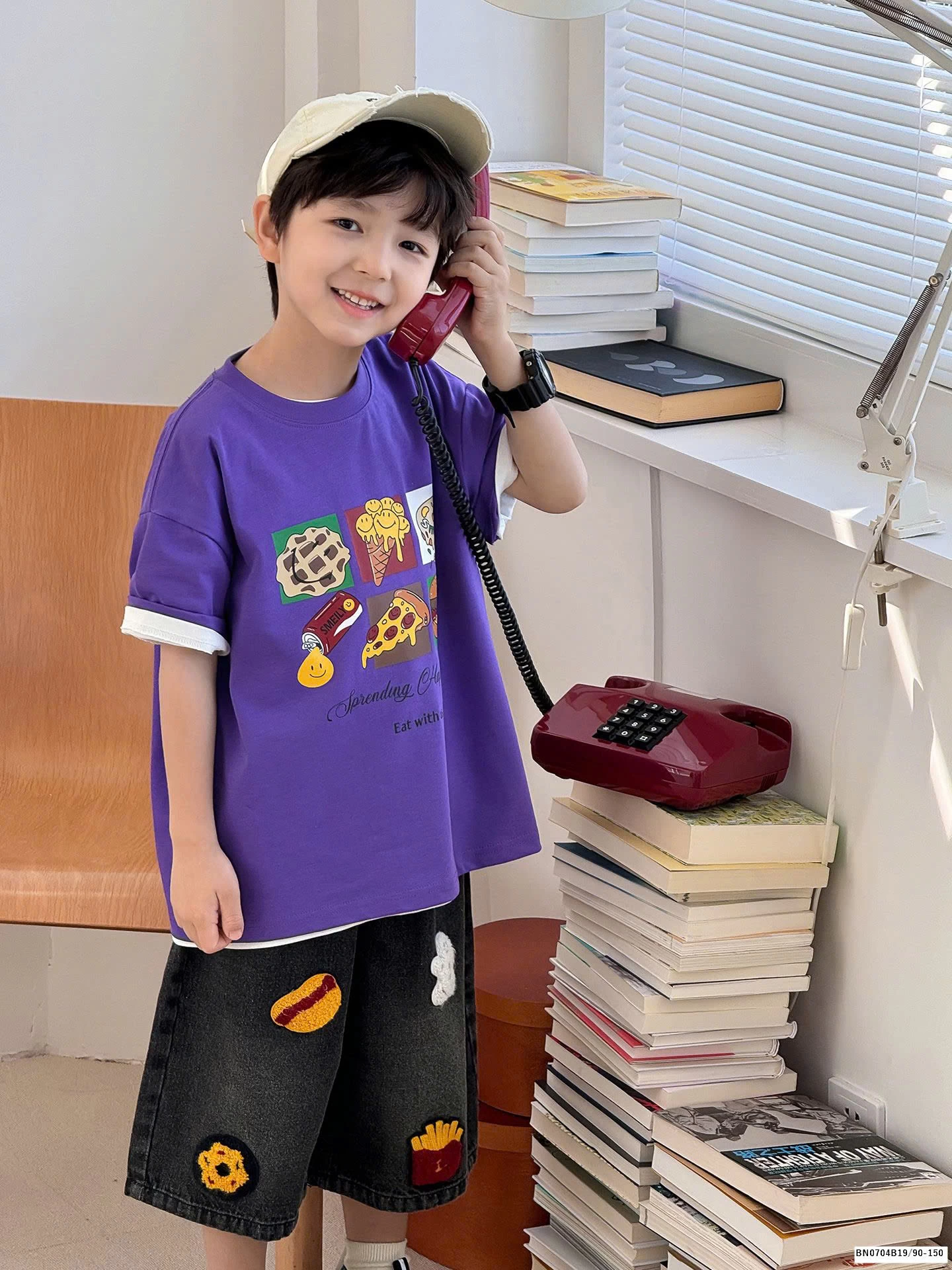 SÉT ÁO THUN MIX QUẦN JEAN ĐỒ ĂN NHANH  AOAOKID