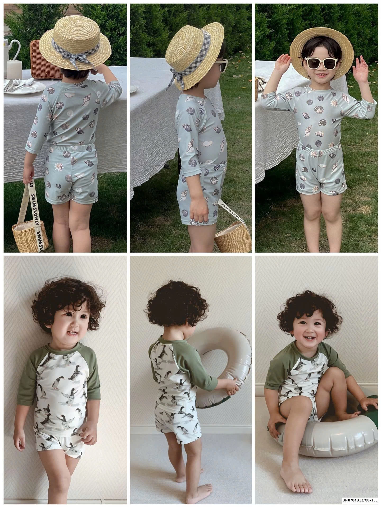 BÔ BƠI HAI MẢNH CHO BÉ TRAI